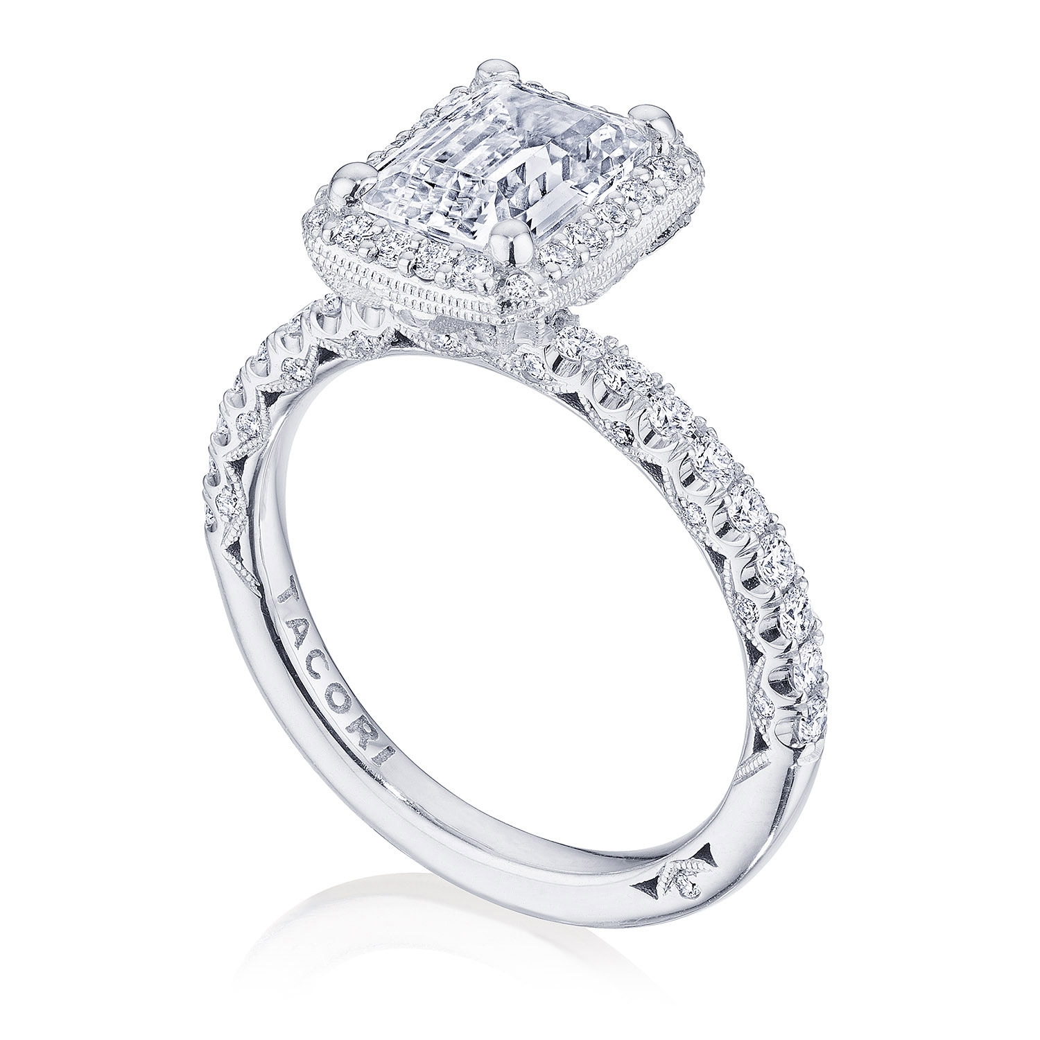 Tacori HT2572EC8X6W 18 Karat Petite Crescent Engagement Ring