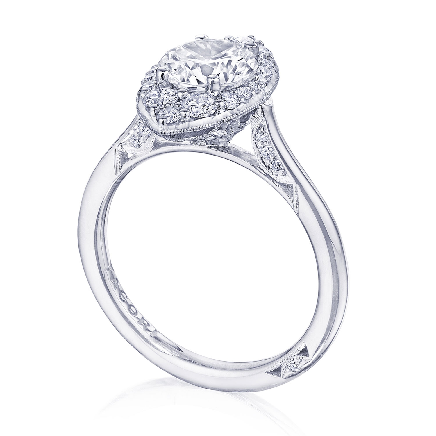 Tacori HT2575RDMQ7 Platinum Inflori Engagement Ring