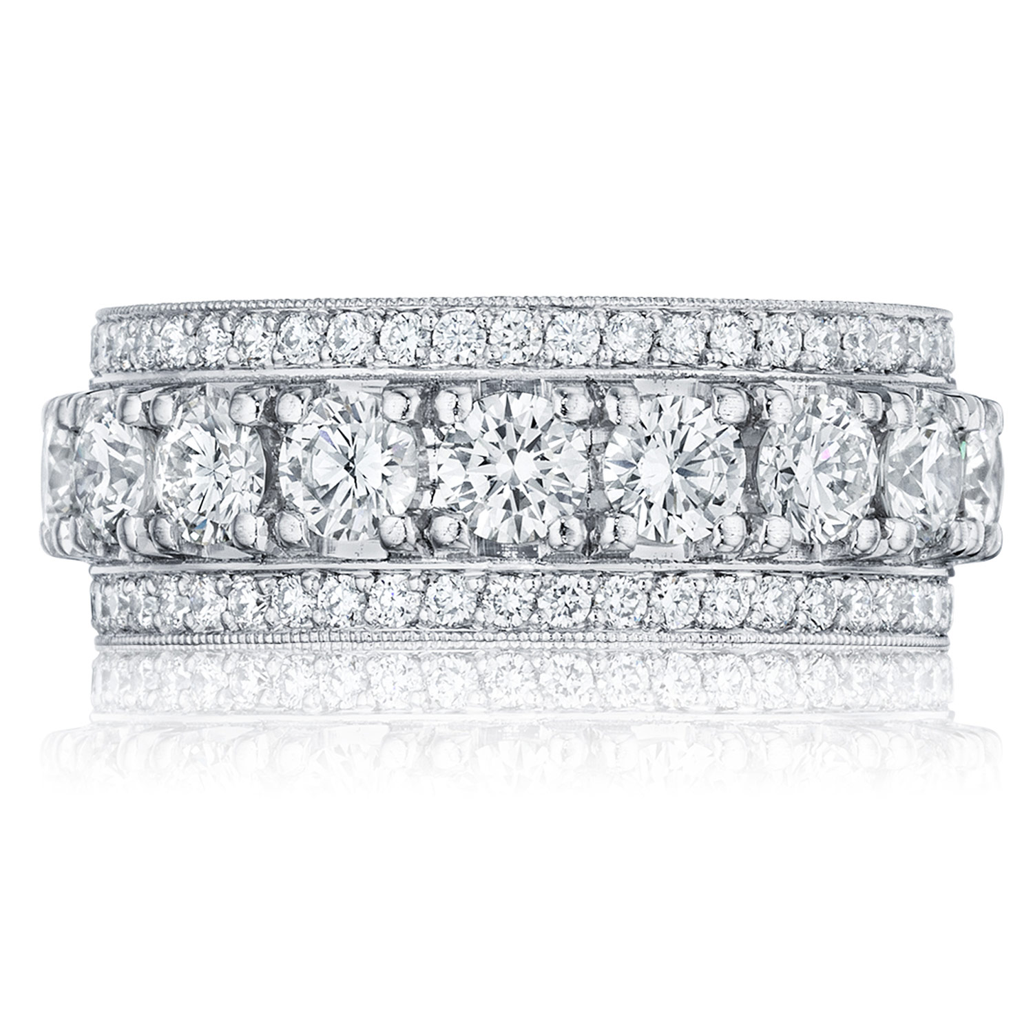 HT2615B Platinum Tacori Adoration Diamond Wedding Ring