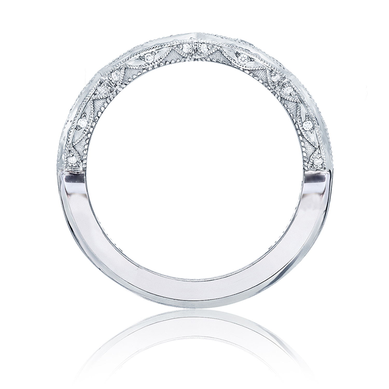 HT2616B12 Platinum Tacori Adoration Diamond Wedding Ring Alternative View 1