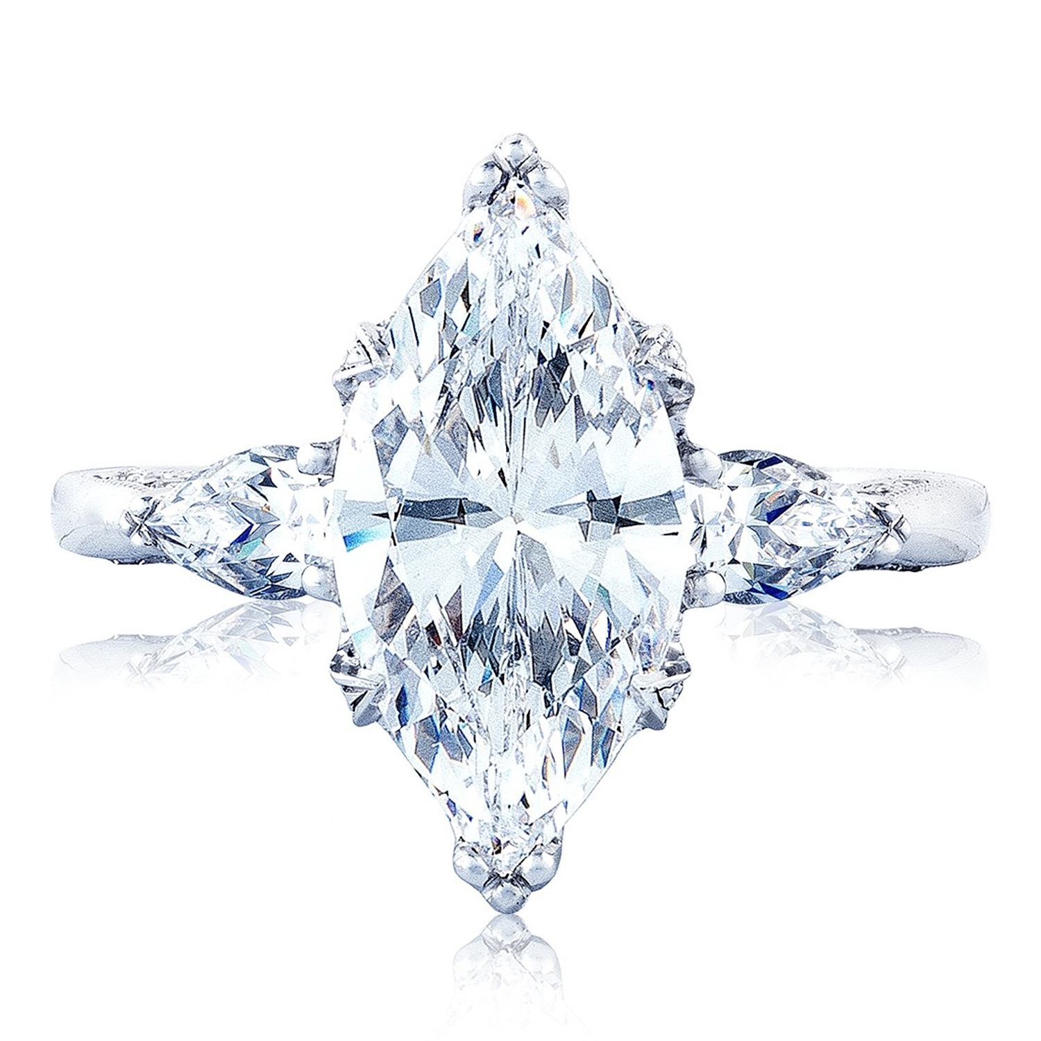 HT2628MQ15X75 Platinum Tacori RoyalT Engagement Ring