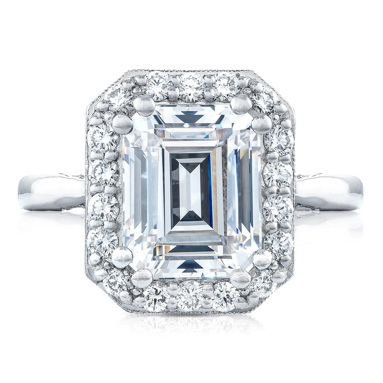 HT2651EC10X8 Platinum Tacori RoyalT Engagement Ring