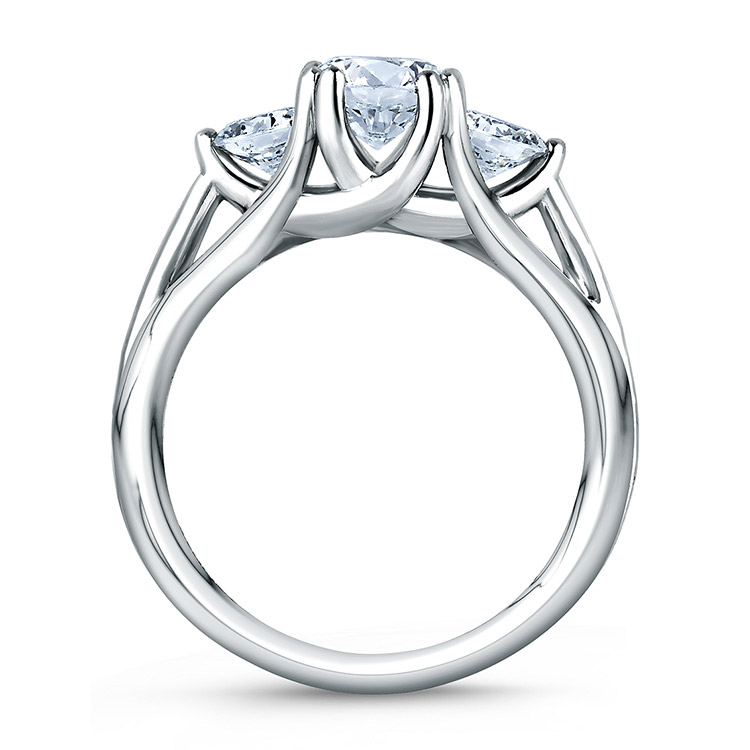 A Jaffe 18 Karat Three-Stone Engagement Ring ME1279 Alternative View 1