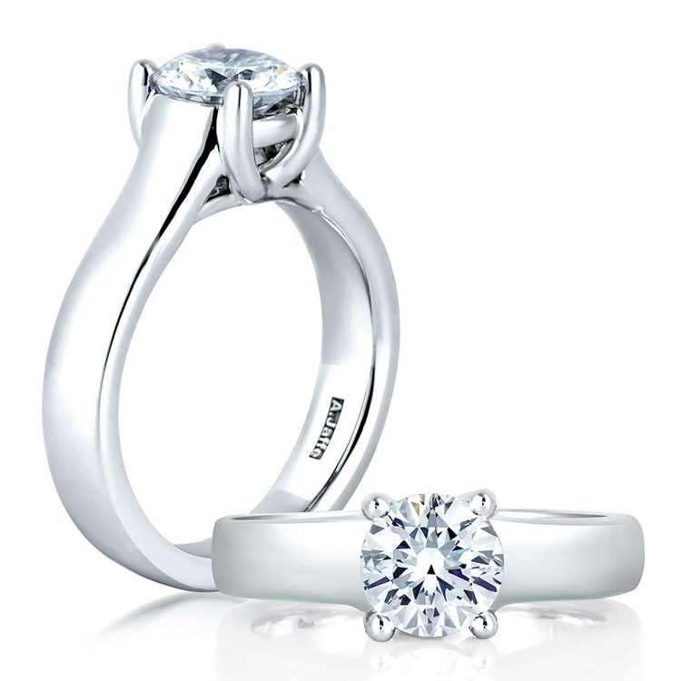 A Jaffe 14 Karat Classic Engagement Ring ME1280 
