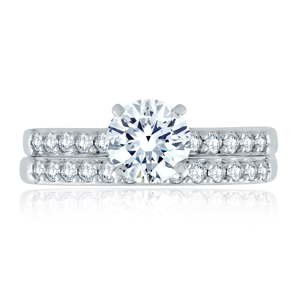 A Jaffe Platinum Classic Engagement Ring ME1401