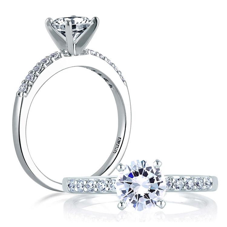 A Jaffe Platinum Classic Engagement Ring ME1401