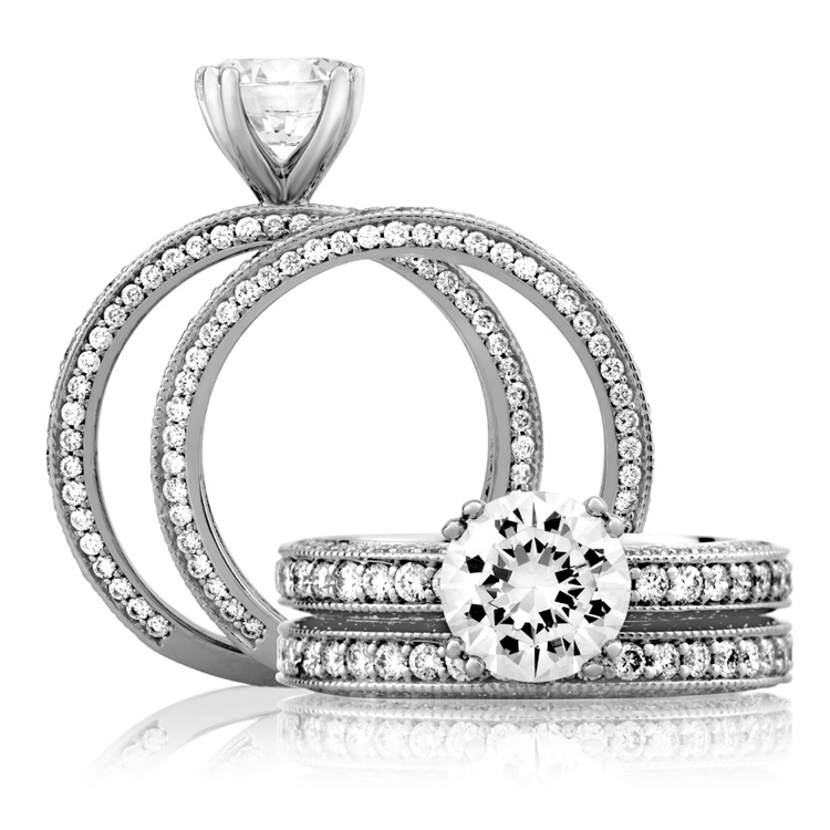 A Jaffe Platinum Diamond Engagement Ring ME1465  Alternative View 3