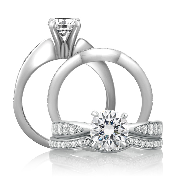 A Jaffe 14 Karat Diamond Engagement Ring ME1531 Alternative View 3