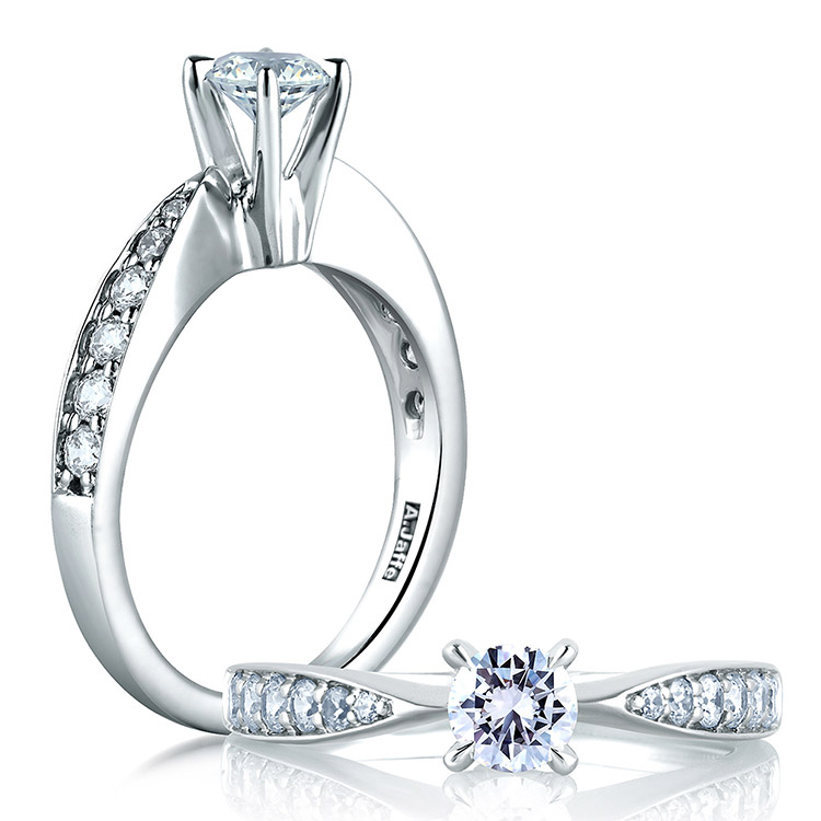 A Jaffe 14 Karat Diamond Engagement Ring ME1531