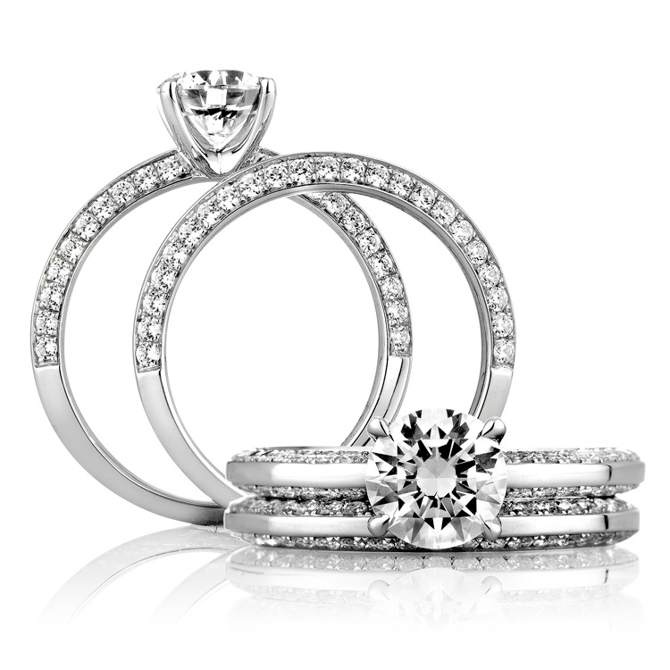 A Jaffe Platinum Diamond Engagement Ring ME1543 Alternative View 3