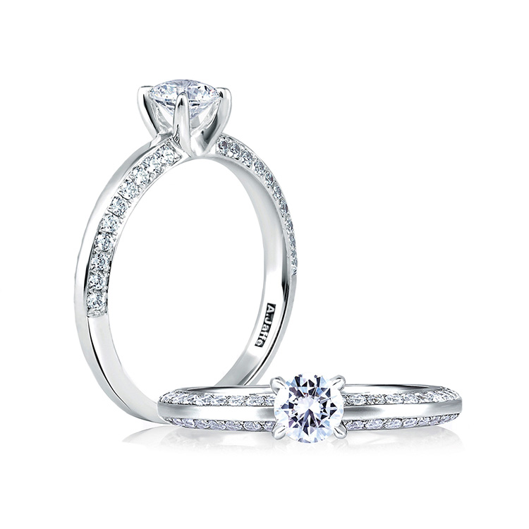 A Jaffe 14 Karat Diamond Engagement Ring ME1543