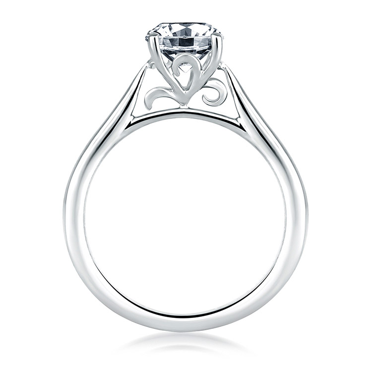 A Jaffe 14 Karat Classic Engagement Ring ME1569