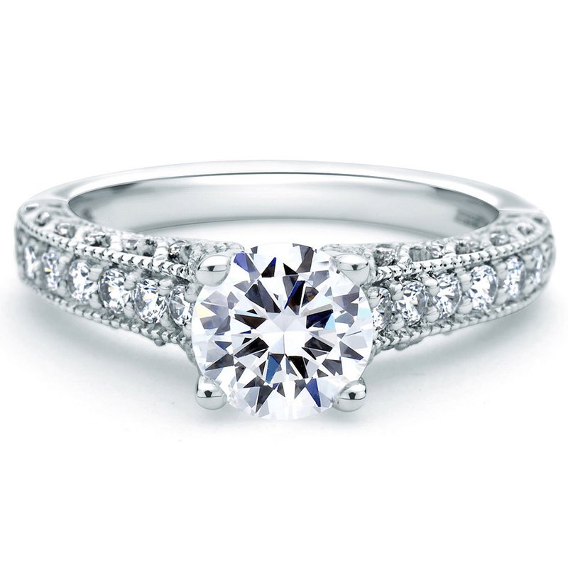 A.JAFFE Platinum Classic Engagement Ring ME1664