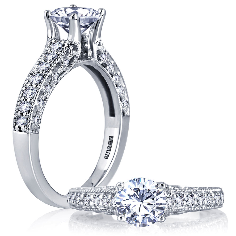 A.JAFFE Platinum Classic Engagement Ring ME1664
