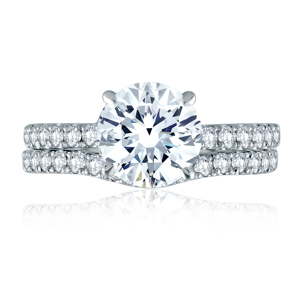 A.JAFFE 14 Karat Classic Diamond Wedding Ring MR1853Q Alternative View 3