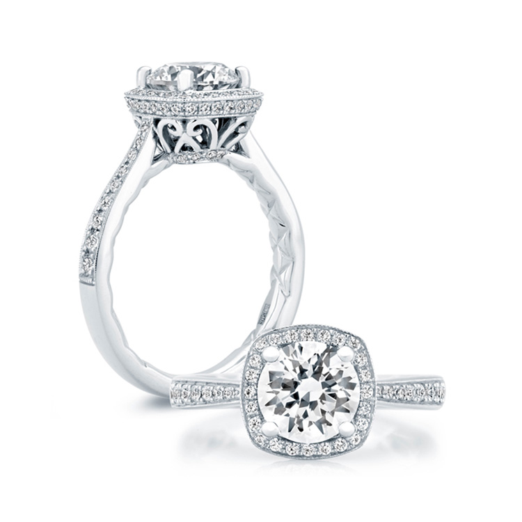 A.JAFFE Platinum Classic Engagement Ring ME2052Q
