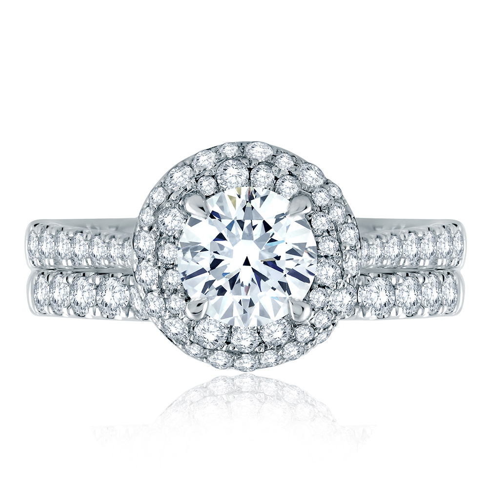 A.JAFFE 18 Karat Classic Diamond Wedding Ring MR2163Q