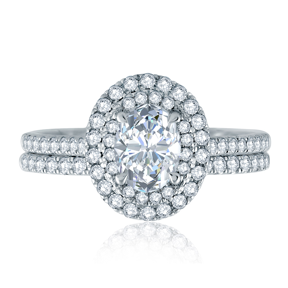 A.JAFFE Platinum Classic Diamond Wedding Ring MR2173Q
