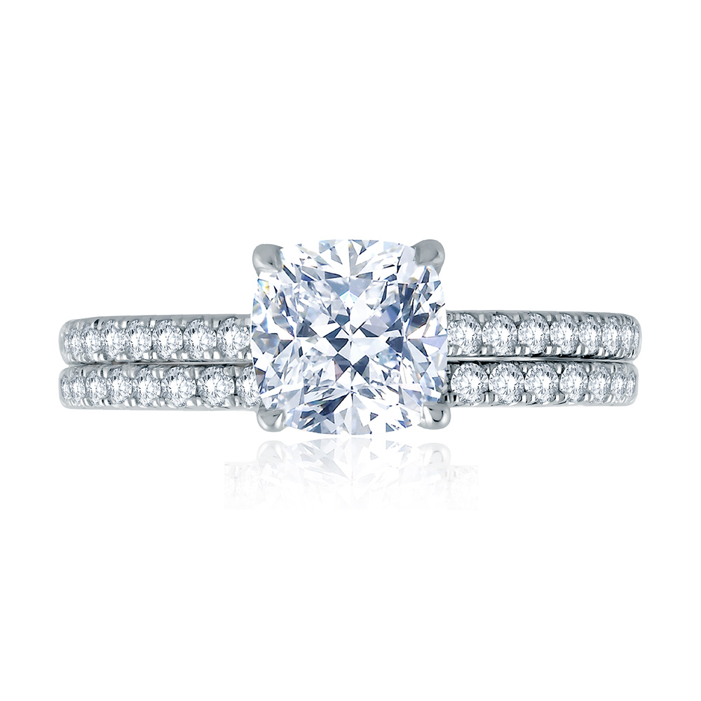 A.JAFFE 14 Karat Classic Diamond Wedding Ring MR2178Q Alternative View 3