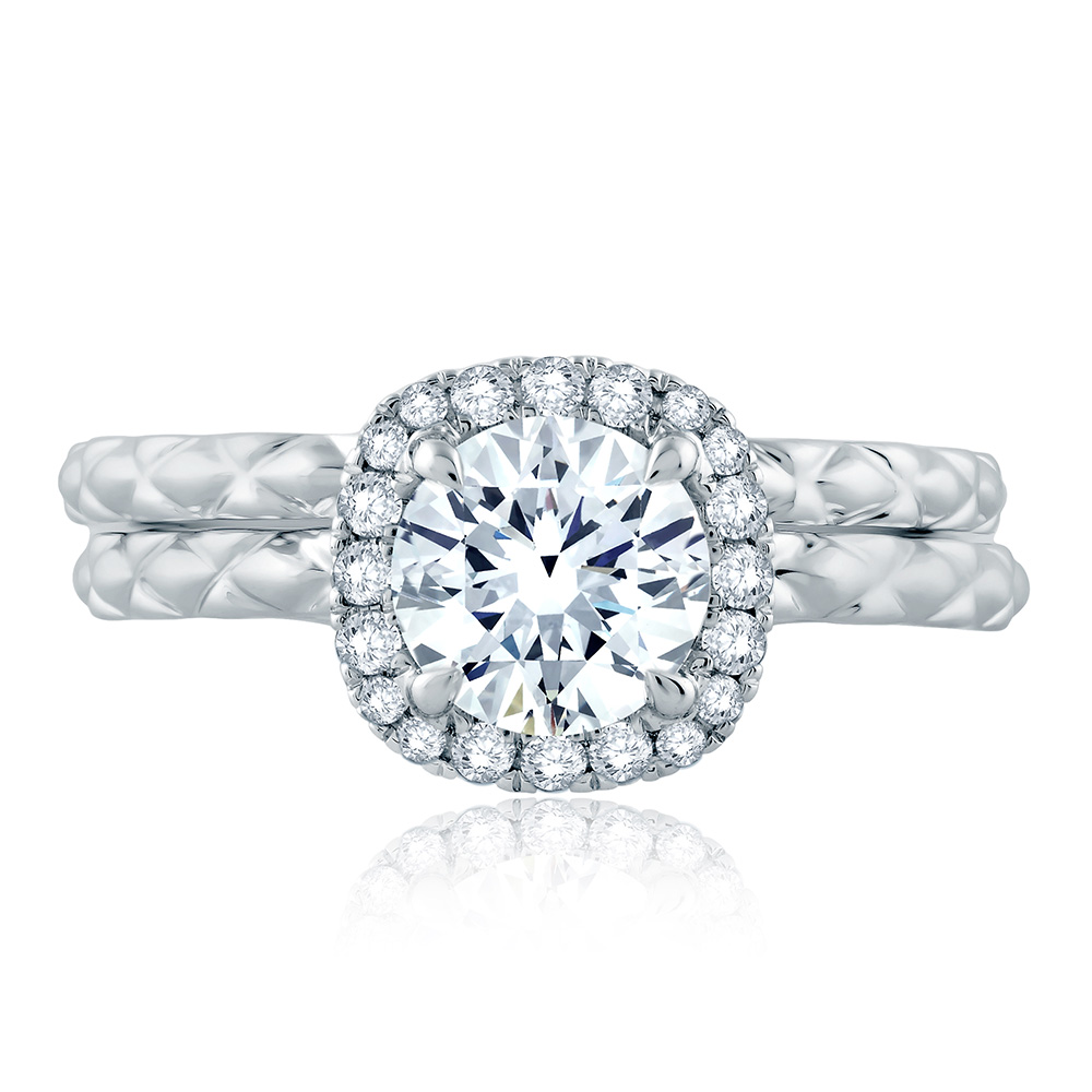 A.JAFFE Platinum Classic Diamond Wedding Ring MR2192Q Alternative View 3