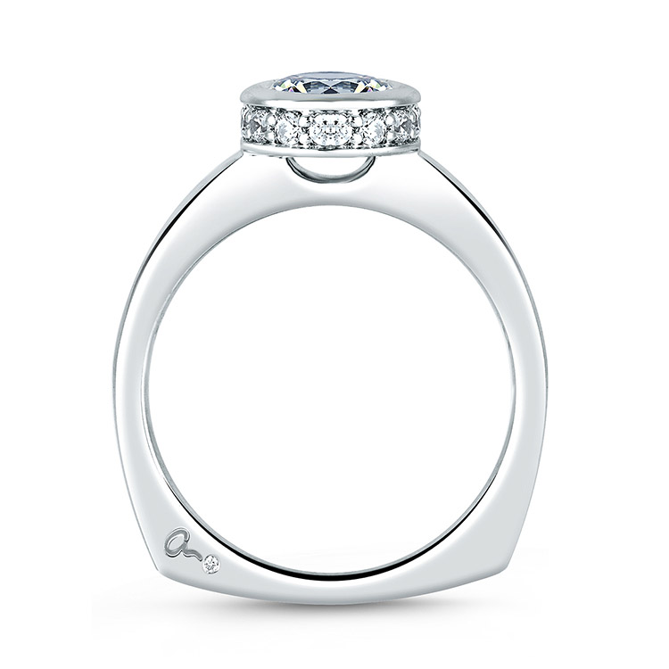 A Jaffe Platinum Signature Engagement Ring MES057 Alternative View 1