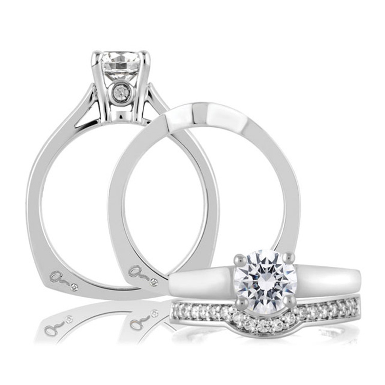 A Jaffe Platinum Solitaire Engagement Ring MES063 Alternative View 3