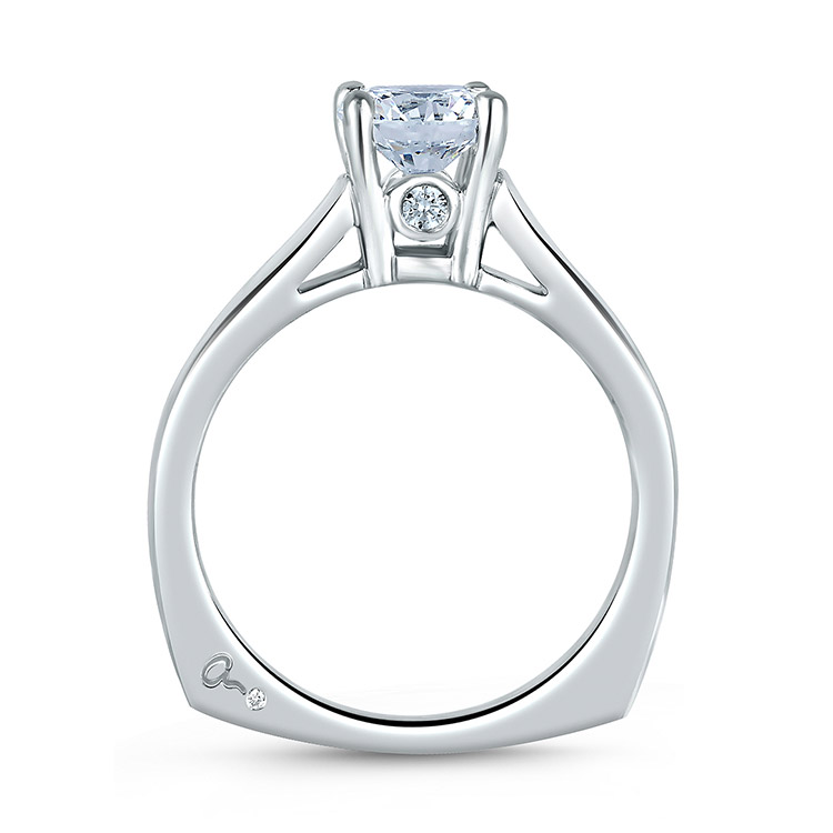 A Jaffe Platinum Solitaire Engagement Ring MES063 Alternative View 1