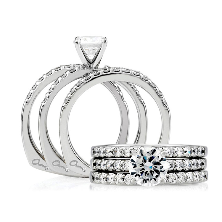 A Jaffe Platinum Diamond Engagement Ring MES078 / 80 Alternative View 3
