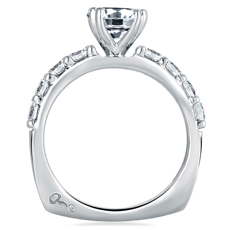 A Jaffe Platinum Diamond Engagement Ring MES078 / 80 Alternative View 1