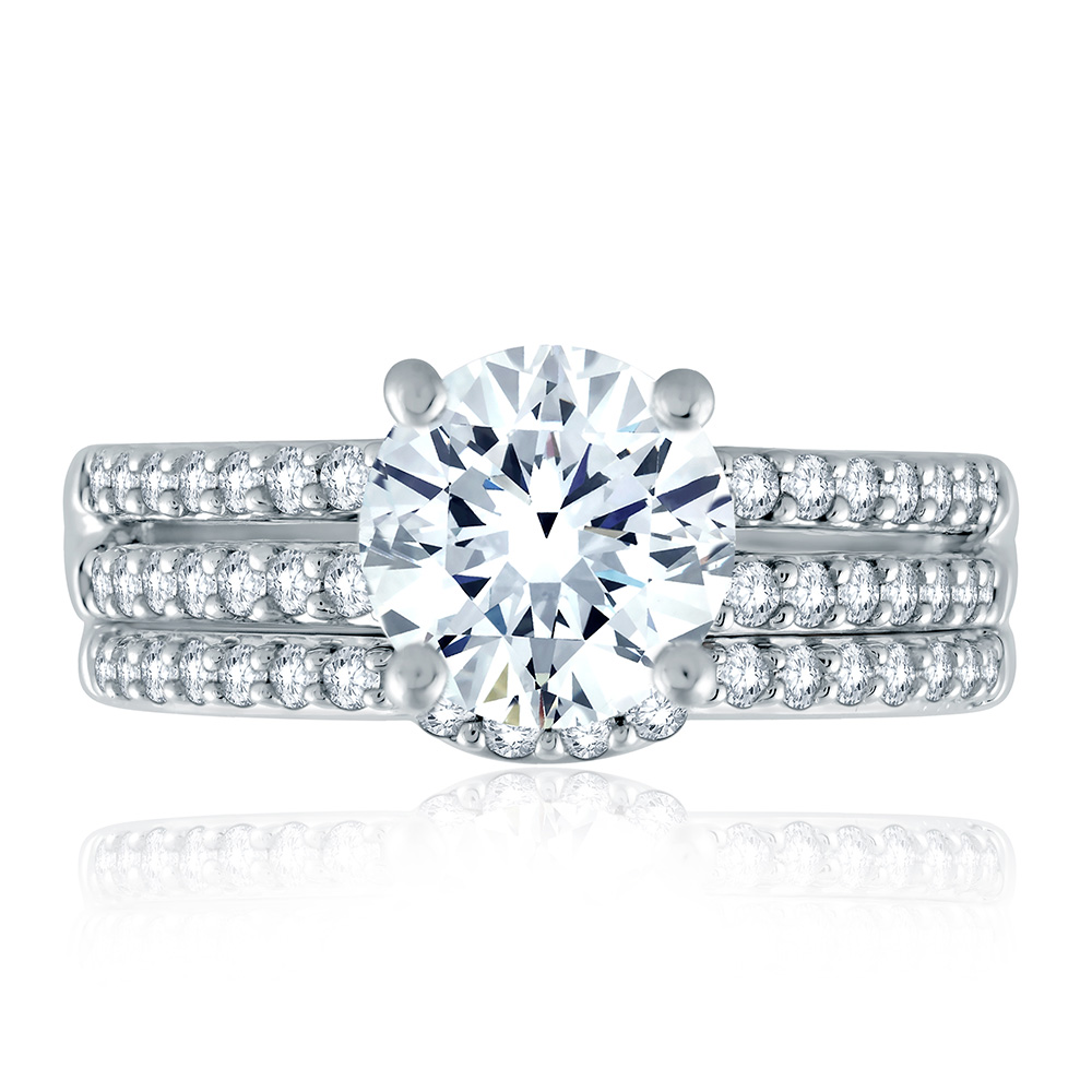 A.JAFFE Platinum Signature Diamond Wedding Ring MRS103