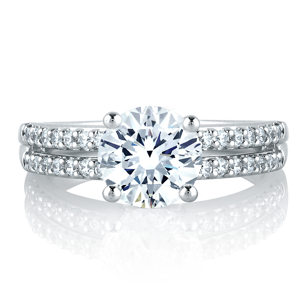 A Jaffe 14 Karat Diamond Engagement Ring MES103 Alternative View 2