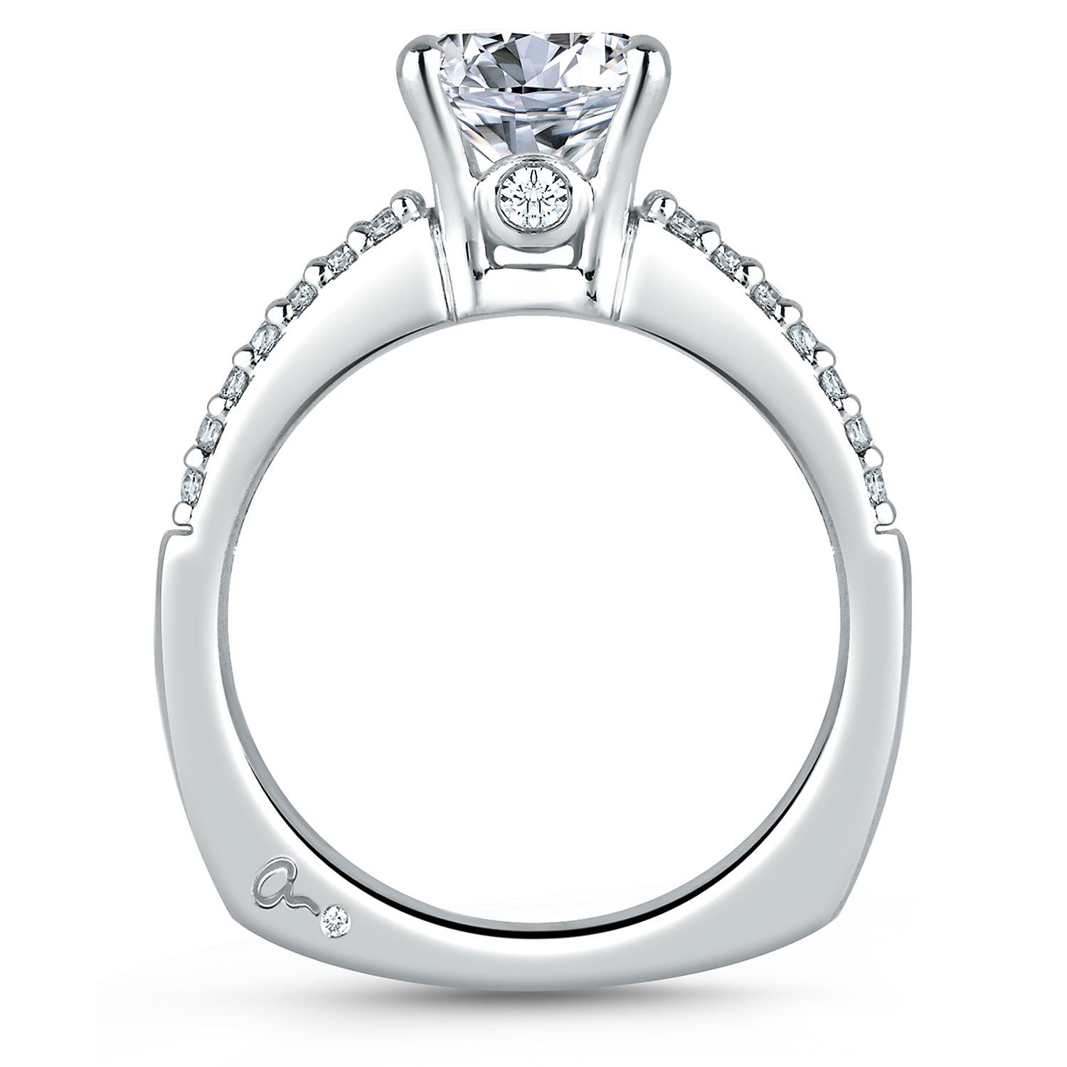 A Jaffe 14 Karat Diamond Engagement Ring MES103 Alternative View 1