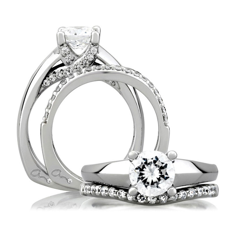 A Jaffe Platinum Signature Engagement Ring MES144 Alternative View 3