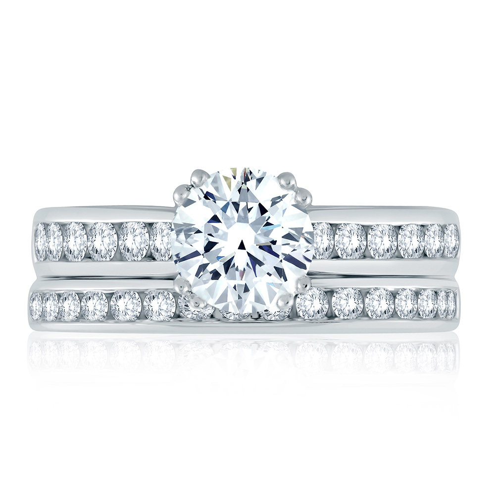 A Jaffe Signature Platinum Wedding Ring MRS174 / 53 Alternative View 3