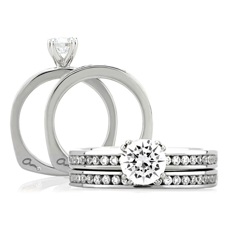 A Jaffe Platinum Signature Engagement Ring MES227 Alternative View 3