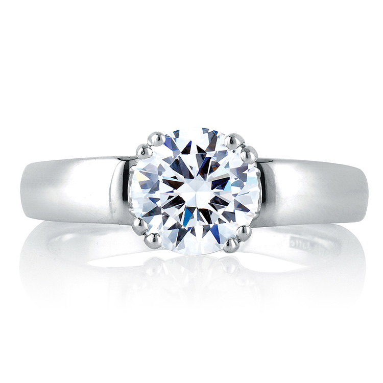 A Jaffe Platinum Solitaire Engagement Ring MES237 Alternative View 2