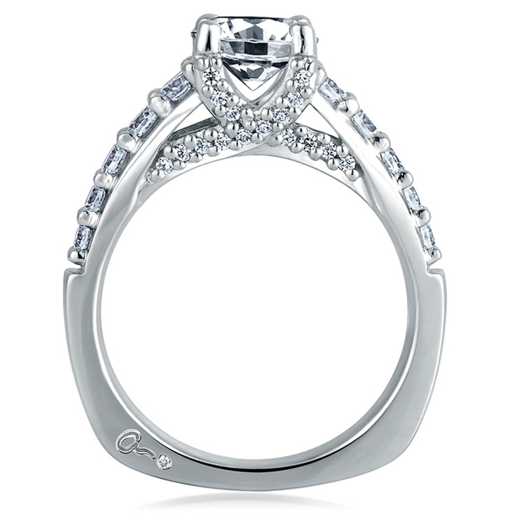 A Jaffe Platinum Signature Engagement Ring MES239 Alternative View 1