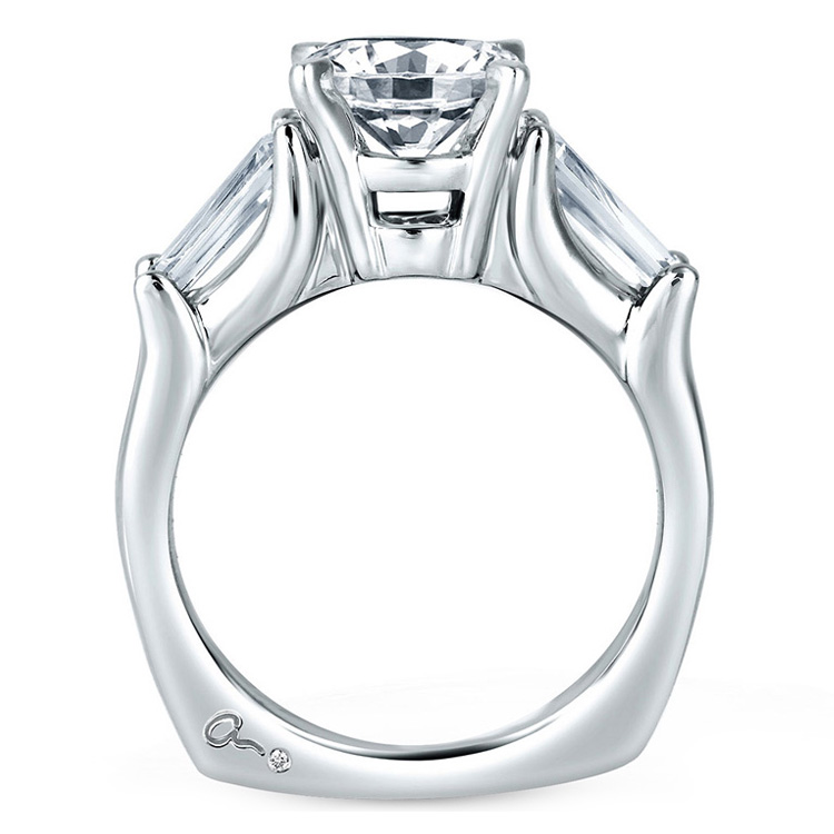 A Jaffe 18 Karat Three-Stone Engagement Ring MES263 Alternative View 1