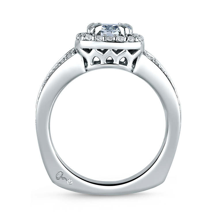 A Jaffe Platinum Signature Engagement Ring MES264 Alternative View 1