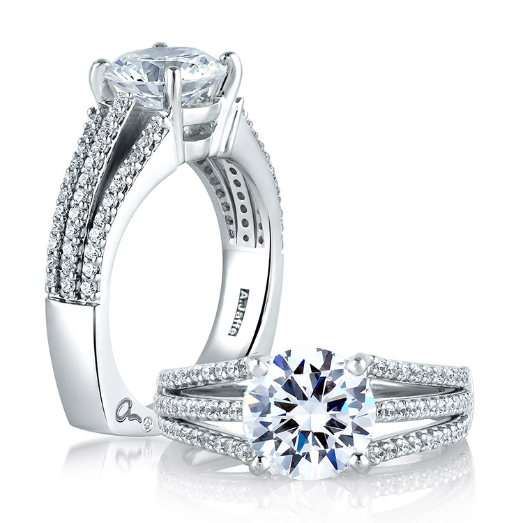 A Jaffe Platinum Signature Engagement Ring MES300