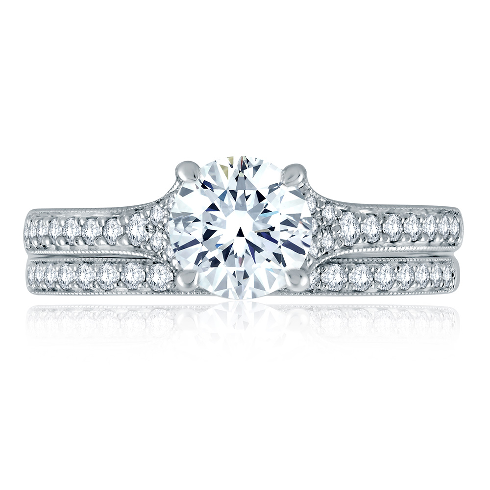 A.JAFFE 18 Karat Signature Diamond Wedding Ring MRS738Q Alternative View 3