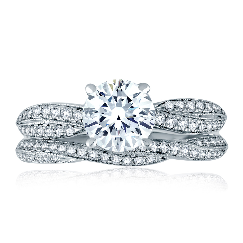 A.JAFFE 14 Karat Signature Diamond Wedding Ring MRS740Q Alternative View 3