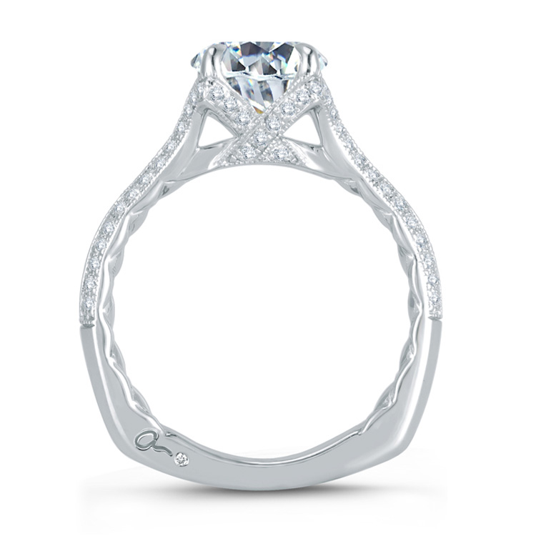 A.JAFFE Platinum Signature Engagement Ring MES745Q Alternative View 1
