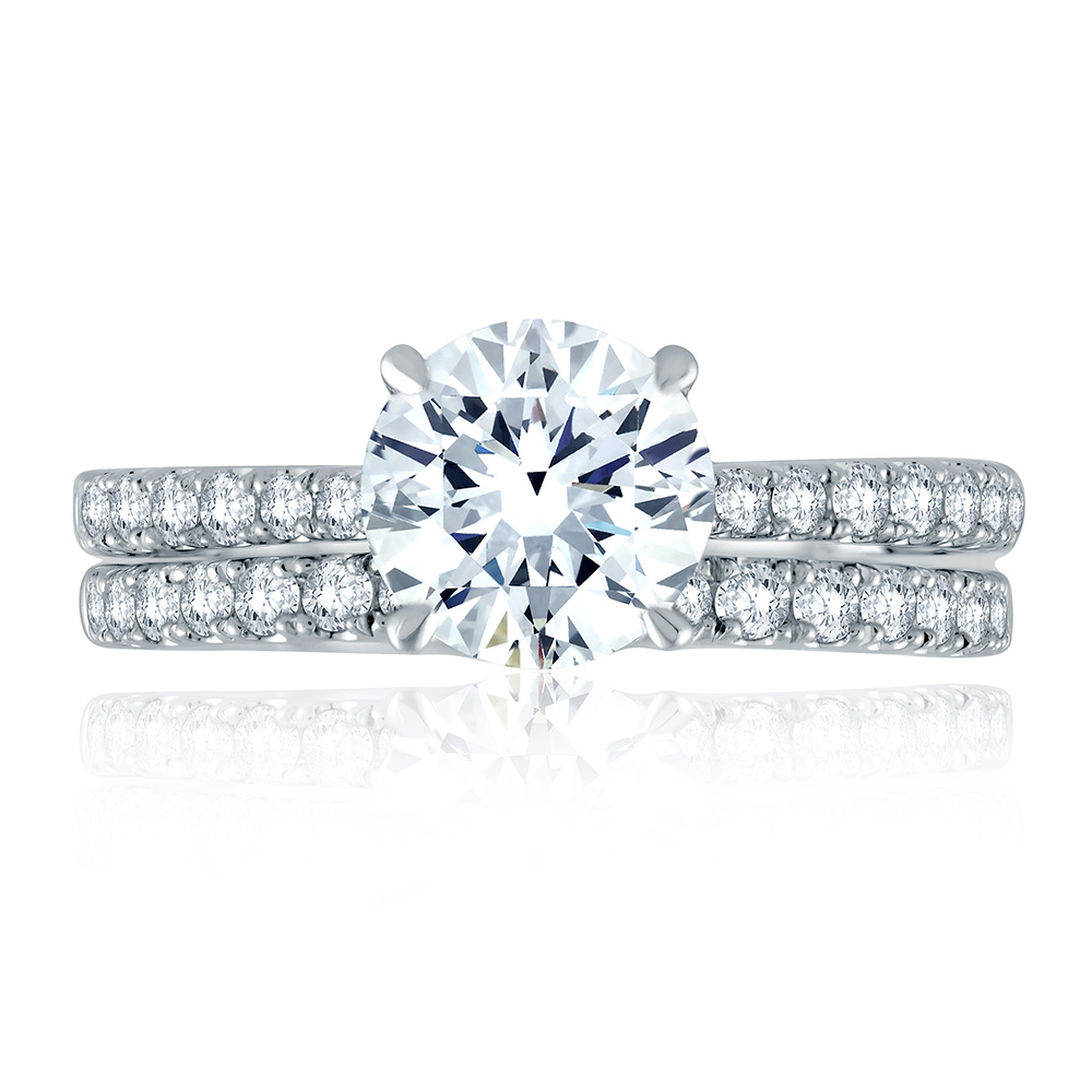 A.JAFFE 14 Karat Signature Diamond Wedding Ring MRS755Q Alternative View 3