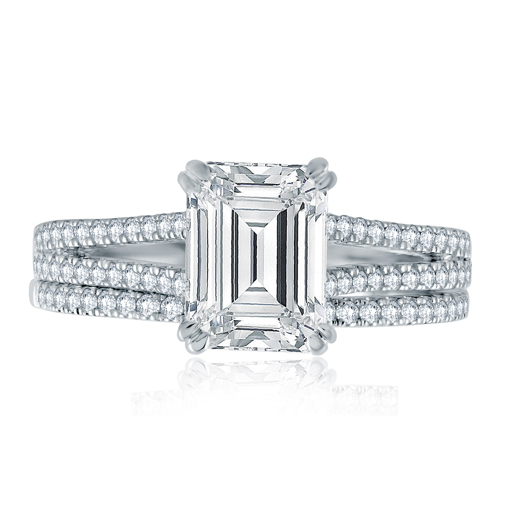 A.JAFFE 18 Karat Signature Diamond Wedding Ring MRS861 Alternative View 3