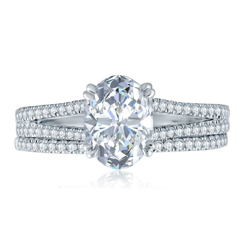 A.JAFFE 18 Karat Signature Diamond Wedding Ring MRS862 Alternative View 3