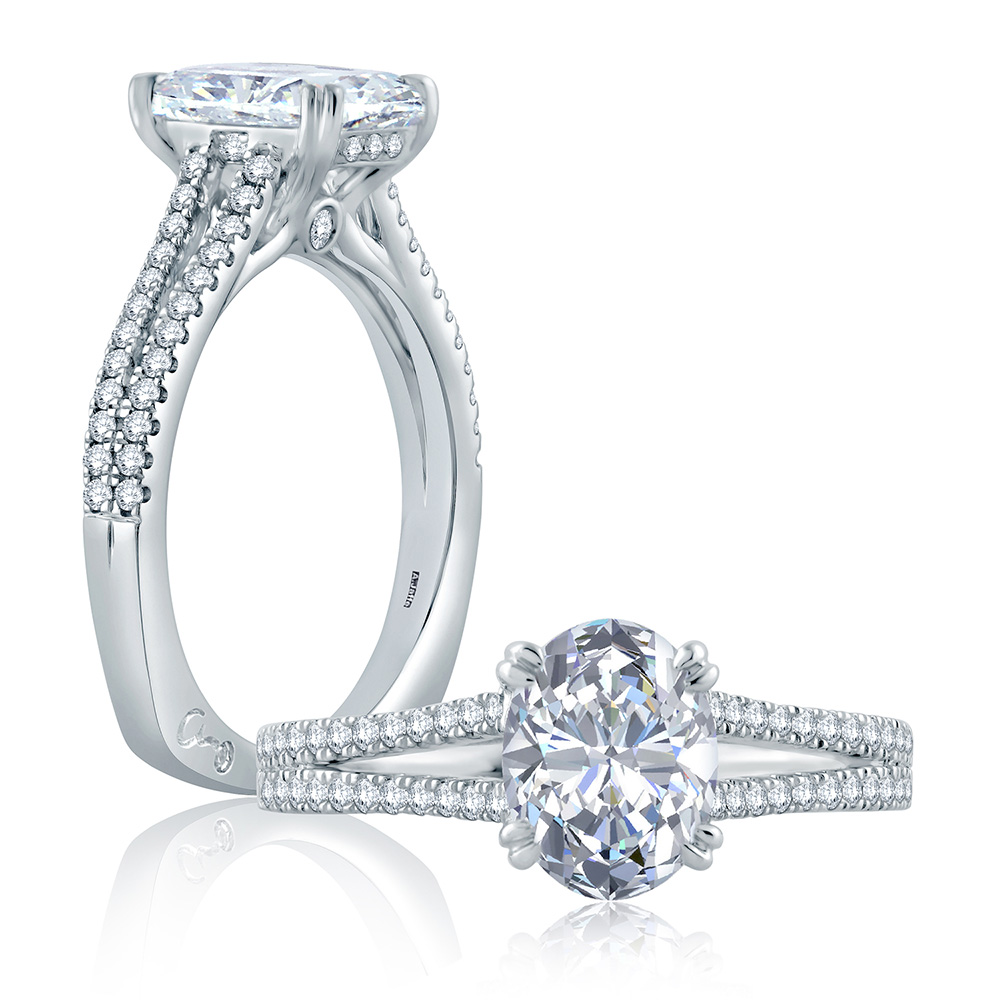 A.JAFFE Platinum Signature Engagement Ring MES862 | TQ Diamonds