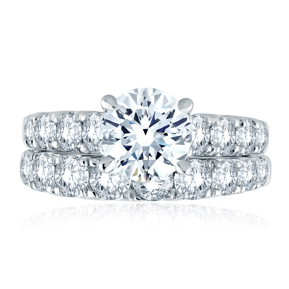 A.JAFFE 18 Karat Signature Diamond Wedding Ring MRS870
