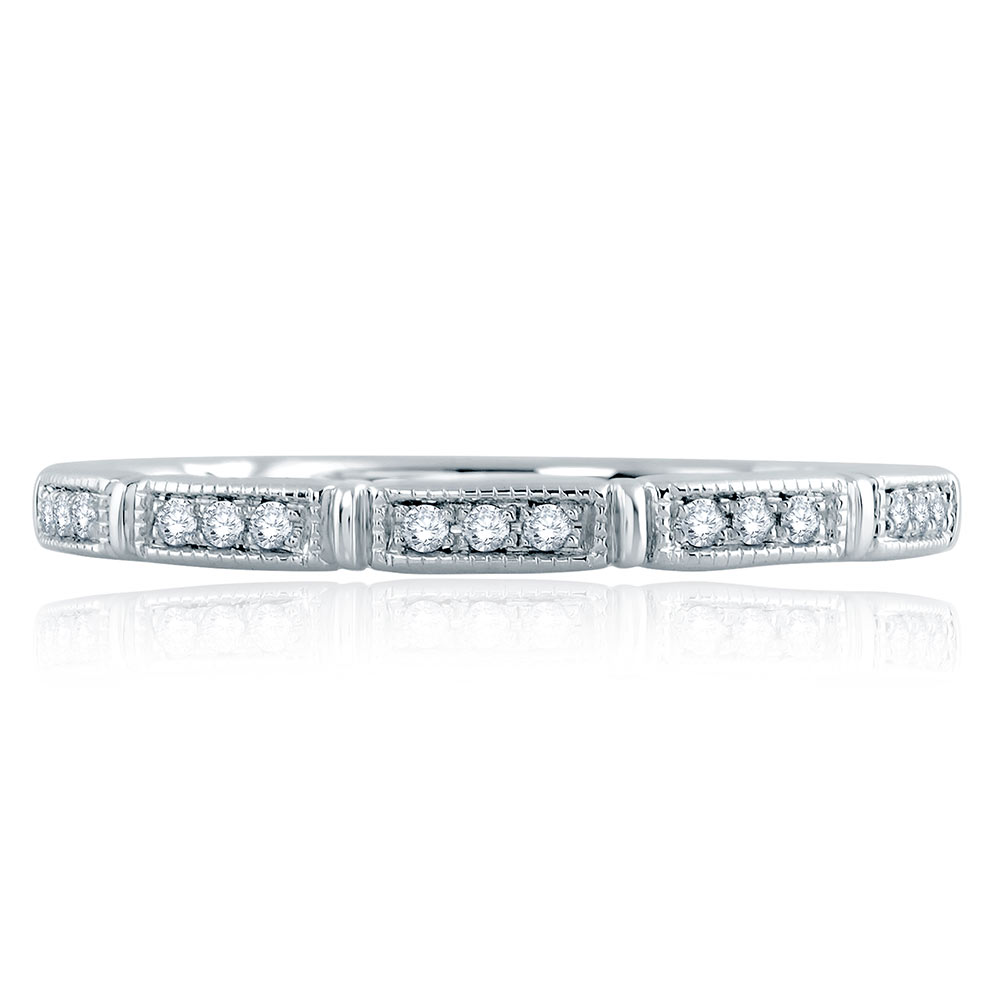A.JAFFE Platinum Classic Diamond Wedding Ring MR2188Q