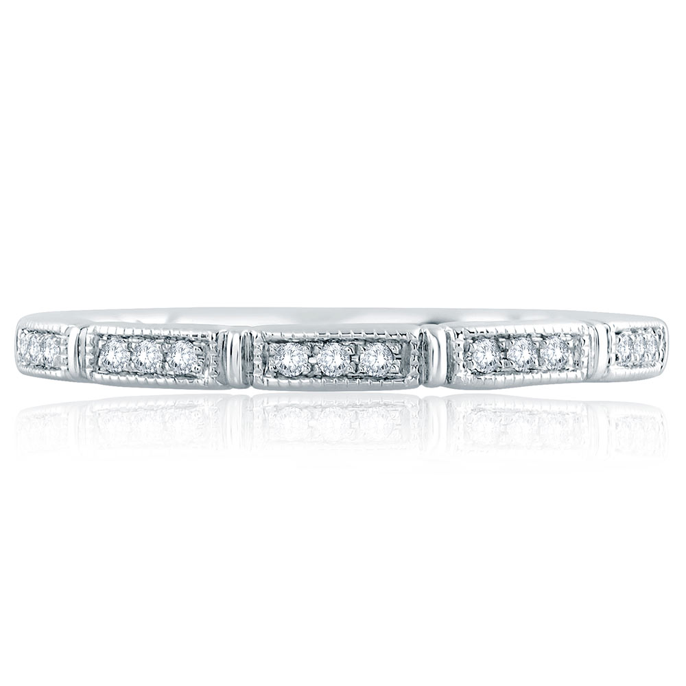 A.JAFFE Platinum Classic Diamond Wedding Ring MR2189Q Alternative View 2